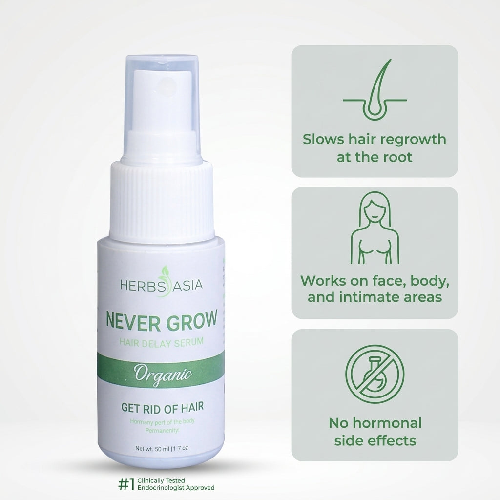 Herbsasia™ Never Grow Hair Delay Serum (Pack Of 2)