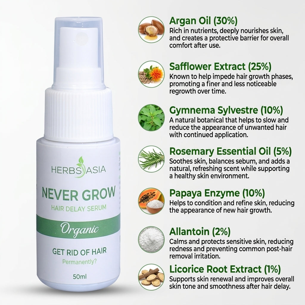 Herbsasia™ Never Grow Hair Delay Serum (Pack Of 2)