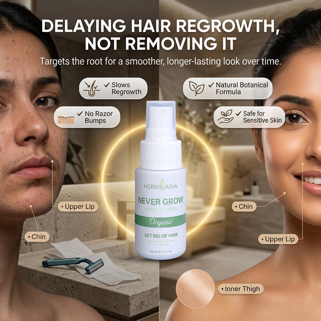 Herbsasia™ Never Grow Hair Delay Serum (Pack Of 2)