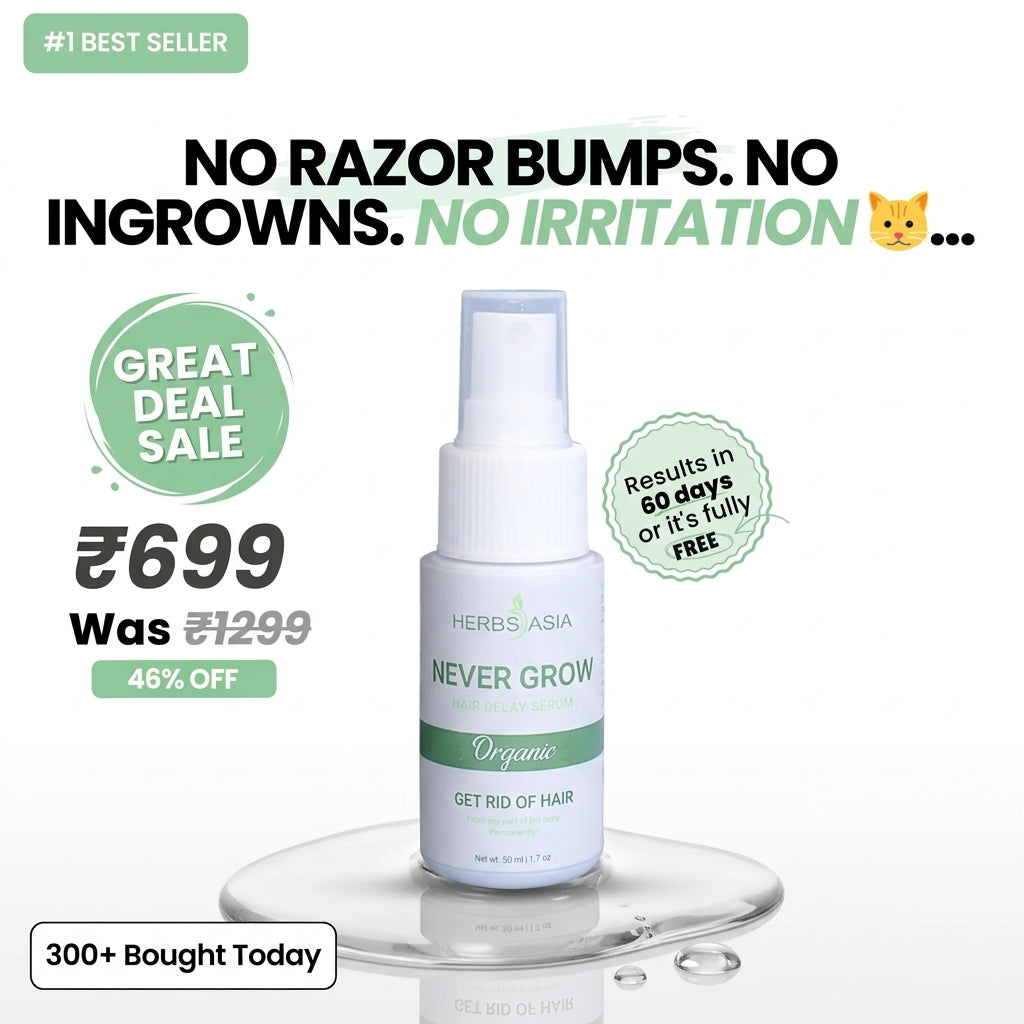 Herbsasia™ Never Grow Hair Delay Serum (Pack Of 2)